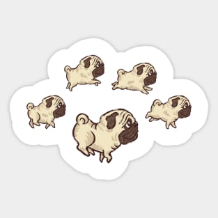 Running Pug Sticker